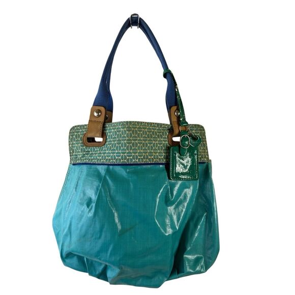 Fossil per key shoulder bag chain turquoise 14"x12" - Picture 1 of 14